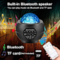 Miniatyrbilde 2 av 4: Stjerneprojeksjonsnattlampe, Bluetooth-høyttaler, LED Galaxy Ocean Wave-projeksjonslys Roterende Lydaktivering Stjerneprojeksjonslys (svart)