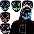 Pikkukuva 2 / 4: Halloween Clubbing Valo Led Naamio Puku Rave Party Purge 3 Tilaa Green