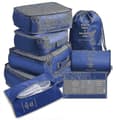 1 Set (8 Pieces) Travel Organizer Waterproof Organizer Dark Blue
