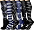Compression Socks For Women & Men Circulation 6 Pairs For Athletic Running Cycling set4 L XL