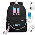 Miniatyrbilde 1 av 4: Bts Ryggsekk USB Lading Skolesekk Color 8