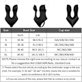 Miniatyrbillede 4 af 4: Dame Dyb V-udskæring Body Shaper Stropløs Rygløs Bodysuit Shapewear U Dyb Sømløs G-streng M(34)