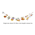 Miniatyrbild 5 av 5: 3/4/5 Pieces Christmas Banners Flags Paper Hanging Bunting Garl 1 3PCS