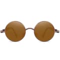Vintage Polariserte Steampunk Solbriller Herre Runde Solbriller Stilige Brown Frame Brown Lenses