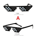 Pikkukuva 4 / 4: Hauskat aurinkolasit Thug Life -lasit 8-bittiset pikselöidyt unisex-aurinkolasit color A