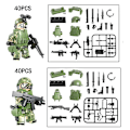 Miniatyrbillede 5 af 5: Militære Byggeklodser 6 stk. Camouflage Geely Tøj Cf Gennem Ildlinjen Våben og Udstyr DIY Samlede Byggeklodser Minifigurer
