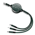 Miniatyrbillede 1 af 4: 3-i-1 Udtrækkelig Micro Usb Type-c 3a Hurtig Opladerkabel Til Iphone Android Green