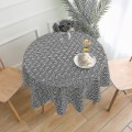 Miniatyrbild 3 av 3: Round Shape Tablecloth Wrinkle Free Anti-fading Tablecloths Outdoor Wave pattern 100 cm in diameter
