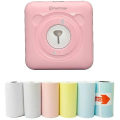 Miniatyrbild 1 av 4: Mini Printer, Wireless Thermal Label Printer, Sticky Note Receipt, Suitable For Android Ios Smart Phone Windows, With 6+1 Printing Paper Roll pink