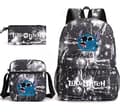 Lilo & Stitch Backpack Three-piece Set School Bag thunder black