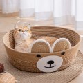 Miniatyrbilde 4 av 5: Rattan Tau-Seng for Katt 4 Sesonger Universal Søt Bjørnmodell Kattunge Sove Reir for Kjæledyrforsyninger M