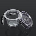 Miniatyrbild 2 av 5: 50 st. Engångs Transparenta Plast Sås Koppar med Lock – 1 oz Mat Takeaway Behållare 50Pcs/1oz