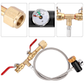 Miniatyrbilde 9 av 10: CGA320 Kobling CO2 Fyllingsadapter med 24-tommers slange og dobbel ventilmanometer for Sodastream (G1/2)