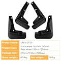 Miniatyrbillede 3 af 5: Stænklapper Mudguards Passer til Changan univ UNI-V 2024 Mudguards Dæk Skærme Mud Flaps Hjulbeskyttere Tilbehør 4x Dæk