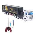 Miniatyrbilde 2 av 7: Analog RC Flatbed Truck og Trailer med Lyd og Lys - Perfekt for Gutter og Barn