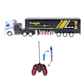 Miniatyrbilde 1 av 7: Analog RC Flatbed Truck og Trailer med Lyd og Lys - Perfekt for Gutter og Barn