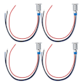 Miniatyrbillede 2 af 11: 4 Sæt Forudkablede Vandtætte 10mm Dobbelt Farve Indikator LED'er (Rød og Blå) - Fælles Katode, 3-6V Red and Blue