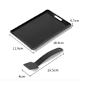 Miniatyrbillede 2 af 5: Alsidig Rektangulær Grillpande Sæt - Bærbar Husholdningstilbehør til Camping og Grill (18,9 x 12,9 x 0,7 cm, 2 Styk) 2PCS Black