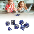 Miniatyrbillede 3 af 5: 4-sæt Store Hvide Polyhedriske Terninger til Interaktive Spil og Undervisningsmæssig Underholdning - Blå Mangefacetterede Terninger til Skoleartikler Blue 4Set