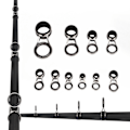 Miniatyrbilde 2 av 4: 10-delt Fiske Stang Guide Ringsett - 5 Størrelser av Keramiske og Rustfrie Stål Øyeguider for Casting Stangspiss Reparasjoner 10pcs
