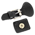 Miniatyrbild 5 av 7: 10 Set Läder Sy-På Spännen - Svarta Snapplås för DIY-Kläder och Jackor Black 10 Sets