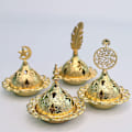 Miniatyrbillede 10 af 10: Vintage Røgelsesbrænder: Elegant Rustfri Metalholder med Fjerdesign til Soveværelse og Stue i Guld