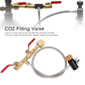Miniatyrbilde 7 av 10: CGA320 Kobling CO2 Fyllingsadapter med 24-tommers slange og dobbel ventilmanometer for Sodastream (G1/2)