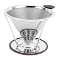 Miniatyrbillede 2 af 10: Kaffefilter i rustfrit stål med holder - Mesh tragt til 1-6 kopper brygning i køkkenet