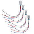 Miniatyrbillede 8 af 11: 4-delt Vandafvisende LED-indikatorlys Sæt - Fælles Anode Industrielle Kontrolkomponenter, 12mm, 110-220V, Rød og Blå Red and Blue