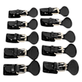 Miniatyrbild 6 av 7: 10 Set Läder Sy-På Spännen - Svarta Snapplås för DIY-Kläder och Jackor Black 10 Sets
