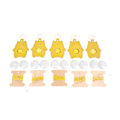 Pikkukuva 1 / 5: 5-osainen DIY-nahkaavaimenperäsetti - söpöt piirrettyjen porsaan muotoiset tyhjiöt käsitöihin - hehkuva keltainen nahkatyötarvikkeet 5 Sets Yellow