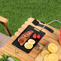 Miniatyrbillede 4 af 5: Alsidig Rektangulær Grillpande Sæt - Bærbar Husholdningstilbehør til Camping og Grill (18,9 x 12,9 x 0,7 cm, 2 Styk) 2PCS Black
