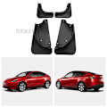 Miniatyrbild 2 av 5: Stänkskydd Mud Flaps Stänkskärmar Fram Bakre Skärmskydd För Tesla Model Y 2021-2024 Större Utgåva