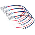 Miniatyrbillede 3 af 11: 4 Sæt Forudkablede Vandtætte 10mm Dobbelt Farve Indikator LED'er (Rød og Blå) - Fælles Katode, 3-6V Red and Blue