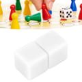 Miniatyrbilde 4 av 5: Sett med 6 Blanke Høyre Vinkel Plast Hexahedron Terninger for Klasserom Brettspill, DIY Matematikk Telling, Undervisning og Gaveposer White 6Pcs