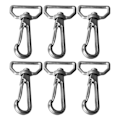 Miniatyrbilde 1 av 6: 6-pak 316 Rustfritt Stål Universal D-Ring Snap Hooks - Webbing Belte Fjærspenner for Stropper, Ledninger, Snører, Dyrehalsbånd og Lærbelter