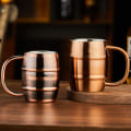 Miniatyrbilde 6 av 6: Isolert dobbeltvegget ølkopp i rustfritt stål - Allsidig ergonomisk design for melkete og hjemmebruk i retro kobberfinish Retro Copper Color