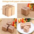 Miniatyrbillede 6 af 7: 50 stk Retro Brune Foldbare Slikæsker med Snøretov - Lille Kvadratisk Design 50PCS