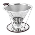 Miniatyrbillede 7 af 10: Kaffefilter i rustfrit stål med holder - Mesh tragt til 1-6 kopper brygning i køkkenet