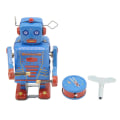 Miniatyrbild 1 av 5: Urverksdriven Trummande Robot Leksak Plåt Retro Handgjord Trumma Uppvridningsrobot för Barn Vuxen Samling