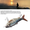 Miniatyrbilde 6 av 7: Multi-leddet Oppladbar Elektrisk Fiskeagn med Grønt LED-lys - Robototisk Svømmedesign