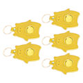 Miniatyrbild 5 av 5: 5-deligt DIY-kit för lädernyckelringar - Söta tecknade spargrisar i blank form för pyssel - Lysande gul läderarbetsutrustning 5 Sets Yellow