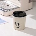 Miniatyrbild 3 av 5: Isolerad kopp i frostat rostfritt stål med lock - 240 ml söt valpdesign Termosmugg för kaffe och vatten