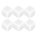 Miniatyrbilde 1 av 5: Sett med 6 Blanke Høyre Vinkel Plast Hexahedron Terninger for Klasserom Brettspill, DIY Matematikk Telling, Undervisning og Gaveposer White 6Pcs