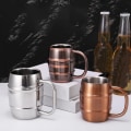 Miniatyrbilde 5 av 6: Isolert dobbeltvegget ølkopp i rustfritt stål - Allsidig ergonomisk design for melkete og hjemmebruk i retro kobberfinish Retro Copper Color
