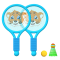 Miniatyrbild 1 av 5: Lättvikts Badmintonracket Set för Barn - Rolig Inne/Ute Leksak för Pojkar och Flickor 3-7 År - Blå Tiger Design