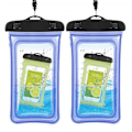 Miniatyrbild 1 av 4: Flytande vattentät mobilväska universalstorlek Blå 2 Pack