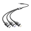 Miniatyrbild 1 av 3: USB 2.0 A till 3-i-1 6A-kabel Ventilation CTRBG 1.5M (svart)