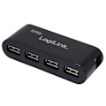 Miniatyrbild 1 av 2: USB 2.0-hub 4-port Svart