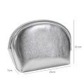 Miniatyrbild 3 av 4: Snygg Seashell Clutch: Silver PU-läder sminkväska